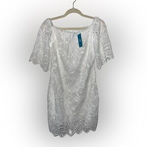 NWT Cupshe White Eyelet Off-Shoulder Summer Dress